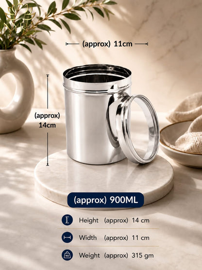 Stainless Steel Multipurpose Kitchen Storage Container/Canister with See-Through Lid