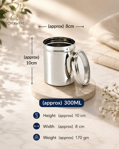 Stainless Steel Multipurpose Kitchen Storage Container/Canister with See-Through Lid