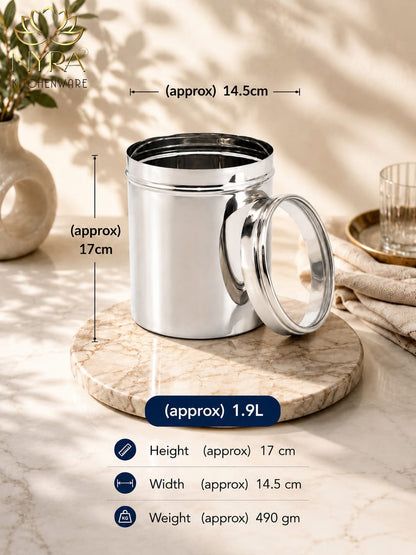 Stainless Steel Multipurpose Kitchen Storage Container/Canister with See-Through Lid