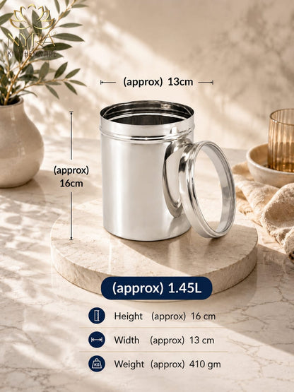 Stainless Steel Multipurpose Kitchen Storage Container/Canister with See-Through Lid