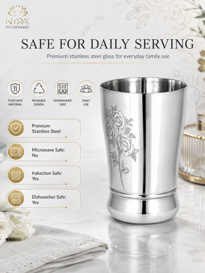 Stainless Steel Glass /Tumbler for Water 400 ML each