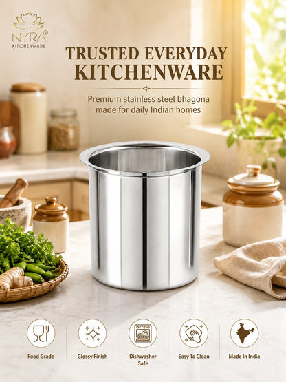 Stainless Steel Deep Water Gunj/Milk Pot/Tope/Bhagona - 10 sizes