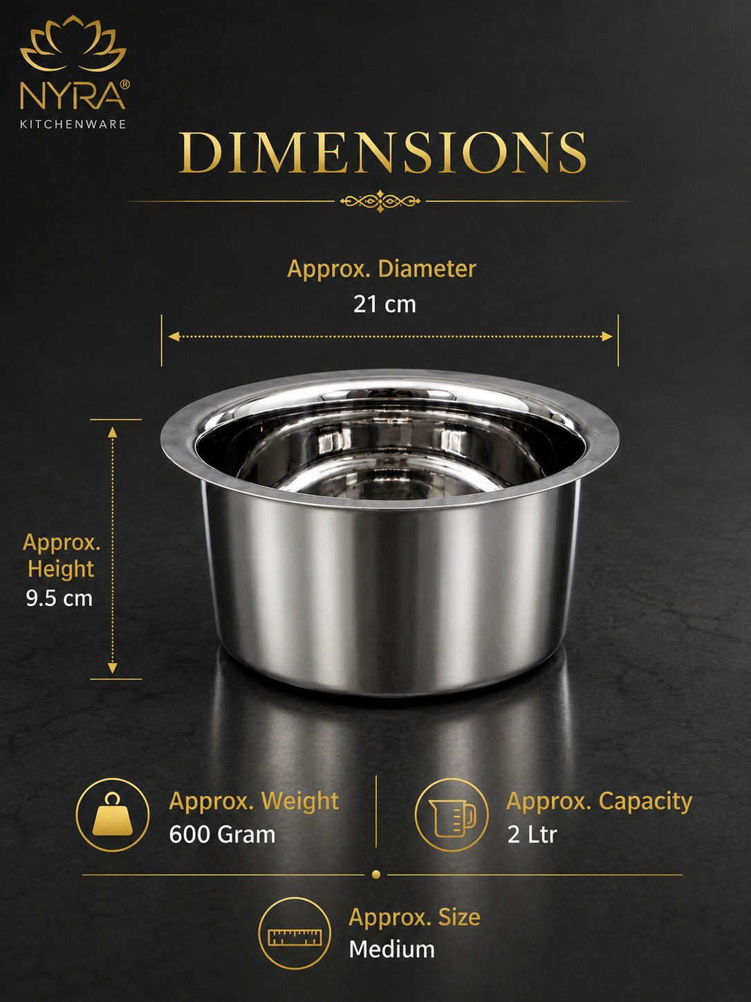 Premium Stainless Steel Tope Set (3-Piece) for All Cooktops - Heavy Duty & Flat Bottom