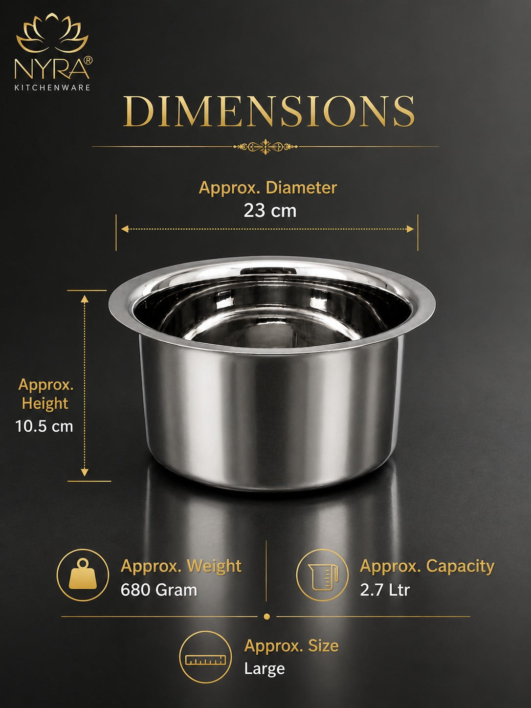 Premium Stainless Steel Tope Set (3-Piece) for All Cooktops - Heavy Duty & Flat Bottom