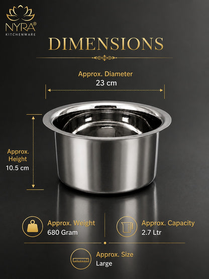 Premium Stainless Steel Tope Set (3-Piece) for All Cooktops - Heavy Duty & Flat Bottom