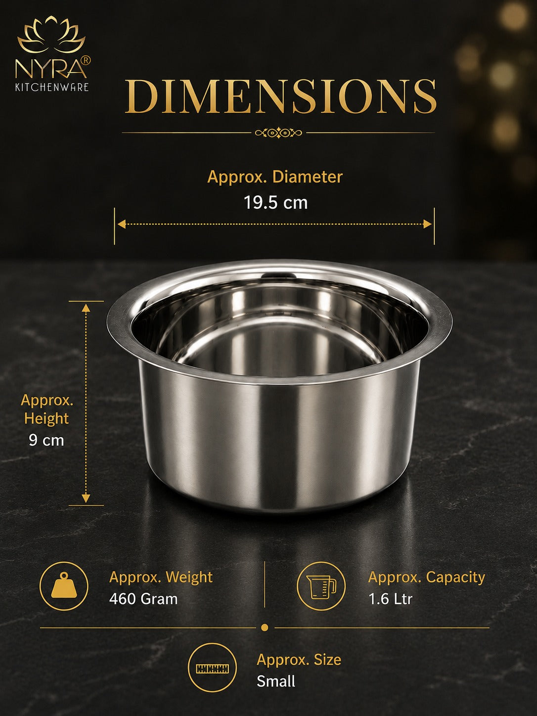 Premium Stainless Steel Tope Set (3-Piece) for All Cooktops - Heavy Duty & Flat Bottom