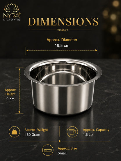 Premium Stainless Steel Tope Set (3-Piece) for All Cooktops - Heavy Duty & Flat Bottom