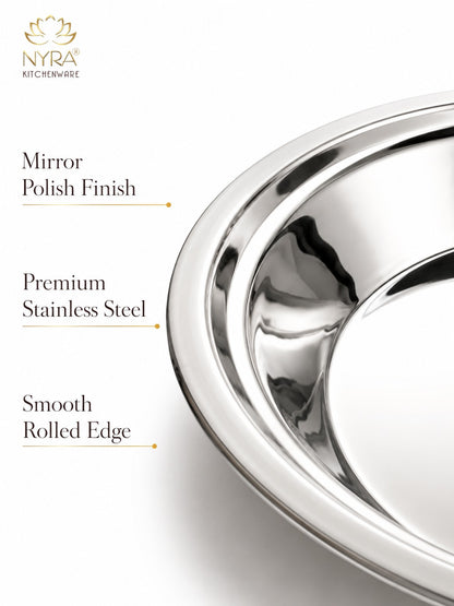 Stainless Steel Solid Parat for Dough/Flour Kneading - Heavy Gauge Atta Parat
