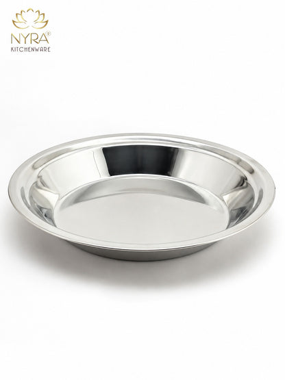 Stainless Steel Solid Parat for Dough/Flour Kneading - Heavy Gauge Atta Parat