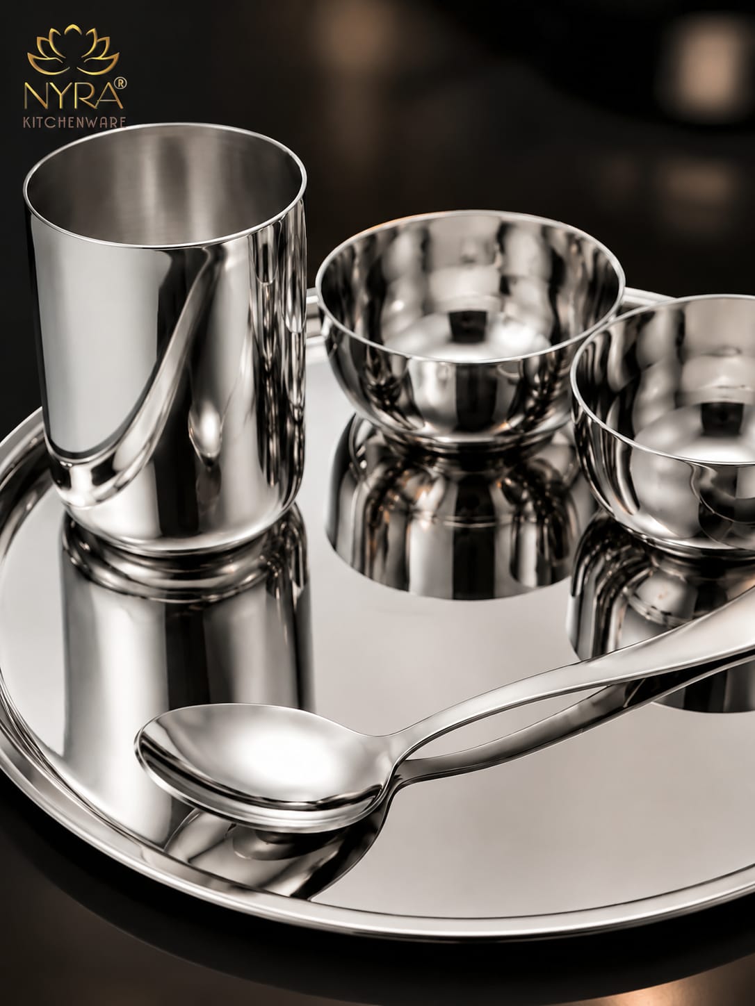 Stainless Steel Premium Thali/Dinner Set of 5-pcs. | Dinnerware Set