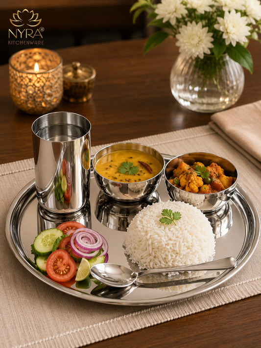 Stainless Steel Premium Thali/Dinner Set of 5-pcs. | Dinnerware Set