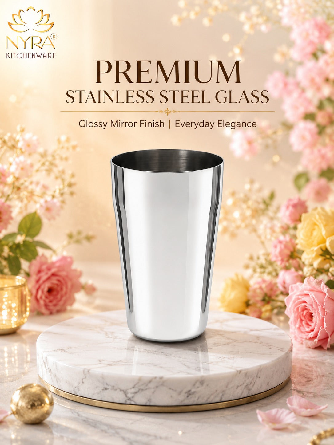 Stainless Steel Premium Lassi Glass - 650ml Multipurpose Drinkware Set