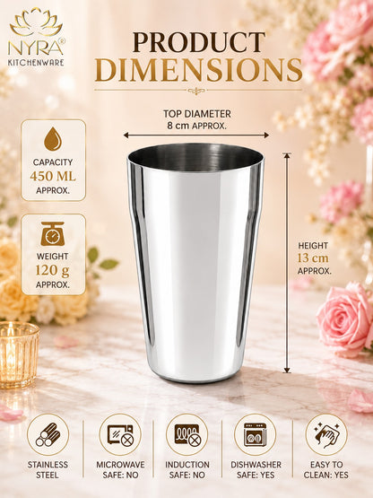 Stainless Steel Premium Lassi Glass - 650ml Multipurpose Drinkware Set