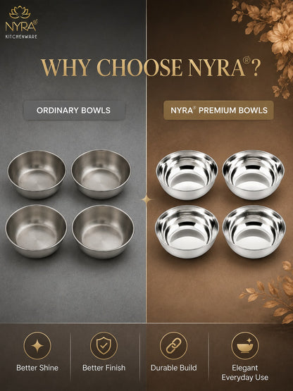 Stainless Steel Mini Katori/Bowl - Set of 4pcs.