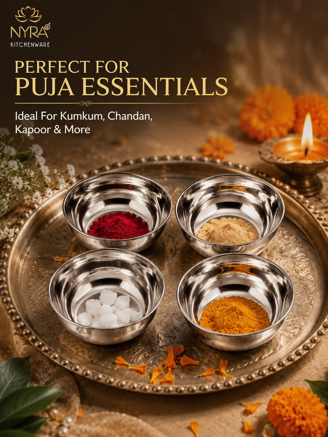 Stainless Steel Bowl Set | Versatile Katori for Desserts, Soups, and Serving