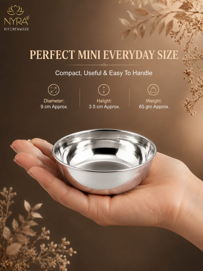 Stainless Steel Mini Katori/Bowl - Set of 4pcs.
