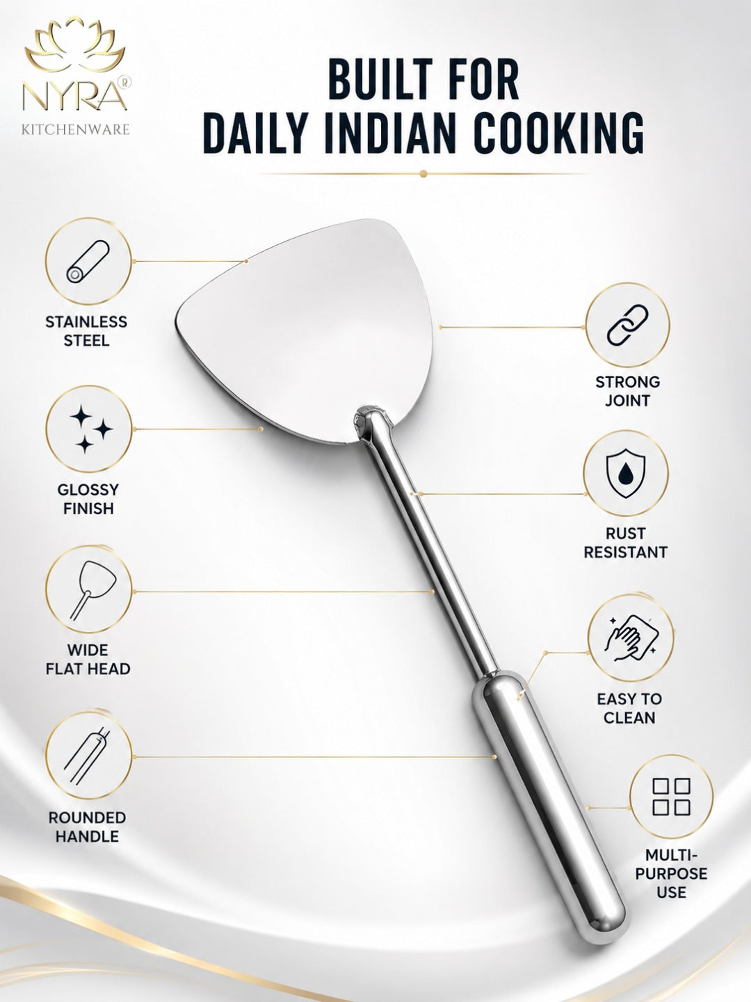 Stainless Steel Slotted Spoons/Turner/Palta - Cooking Turner