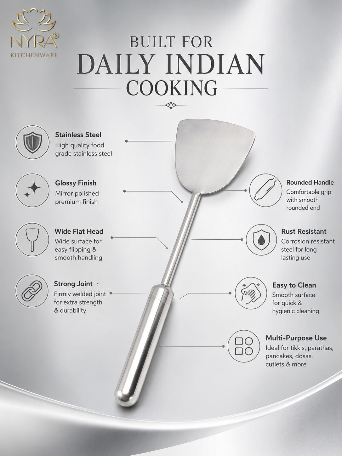 Stainless Steel Slotted Spoons/Turner/Palta - Cooking Turner