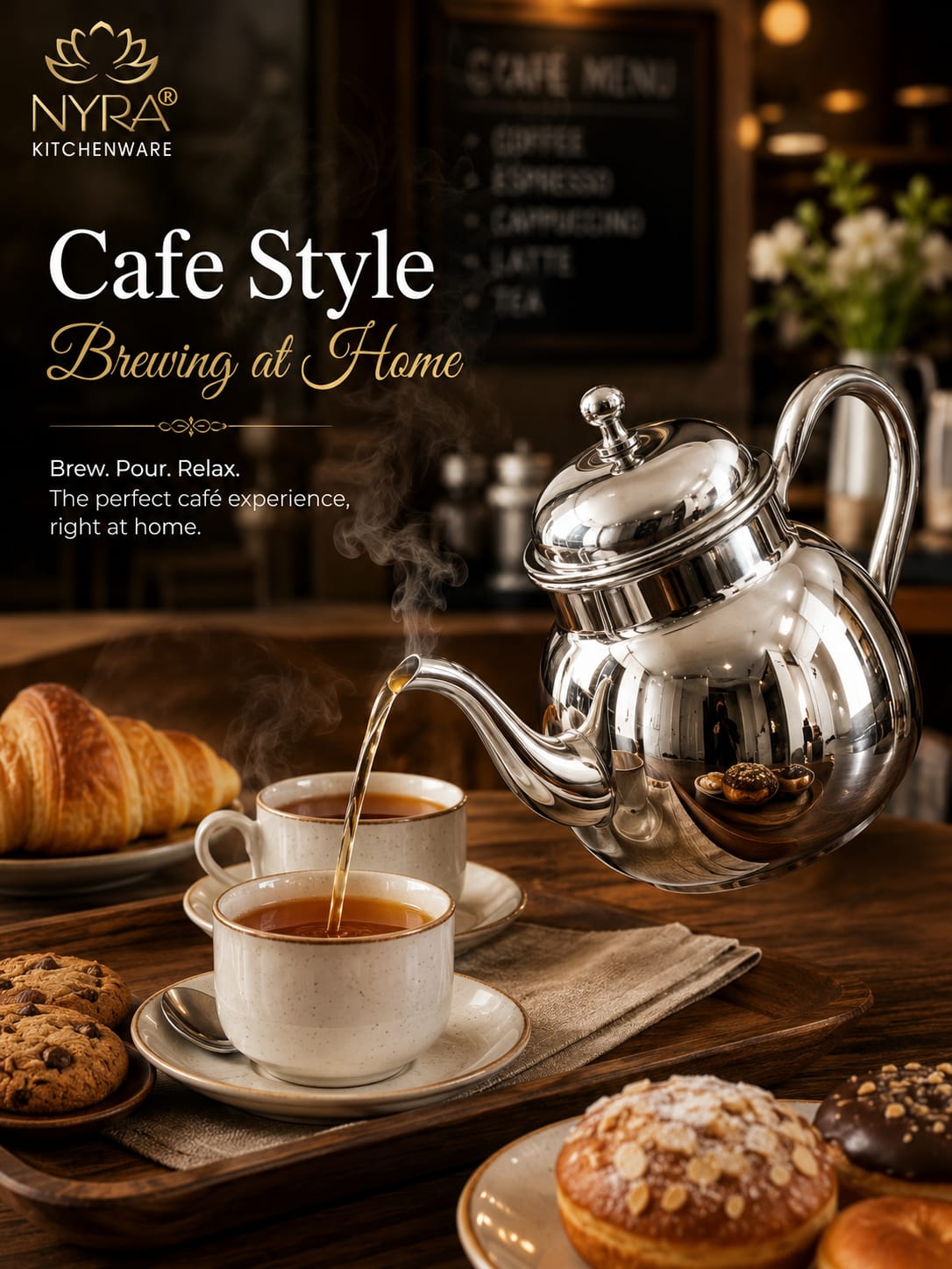 Stainless Steel Tea Pot/Tea or Coffee Kettle with Mirror Finish – Durable and Elegant Silver Tea Pot for Modern Kitchens