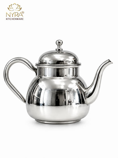 Stainless Steel Tea Pot/Tea or Coffee Kettle with Mirror Finish – Durable and Elegant Silver Tea Pot for Modern Kitchens