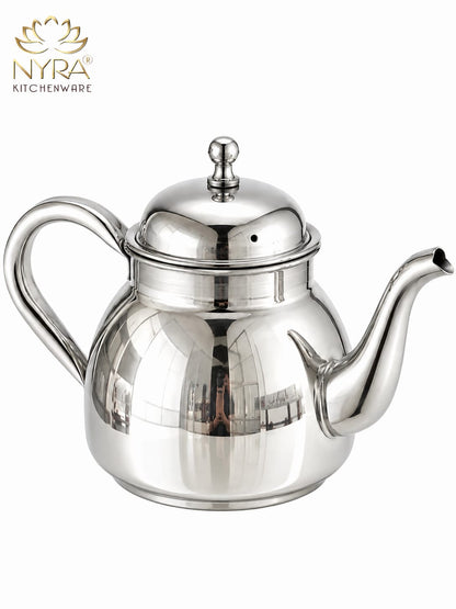 Stainless Steel Tea Pot/Tea or Coffee Kettle with Mirror Finish – Durable and Elegant Silver Tea Pot for Modern Kitchens