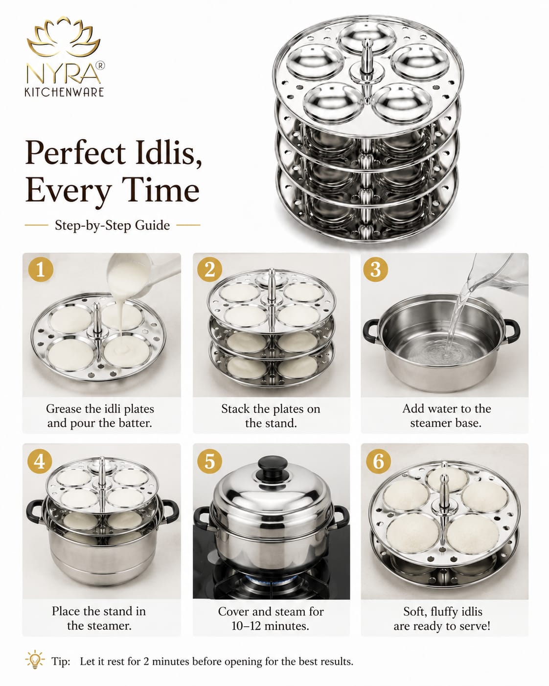 Stainless Steel Mini Idli Maker | Stainless Steel Idli Pot