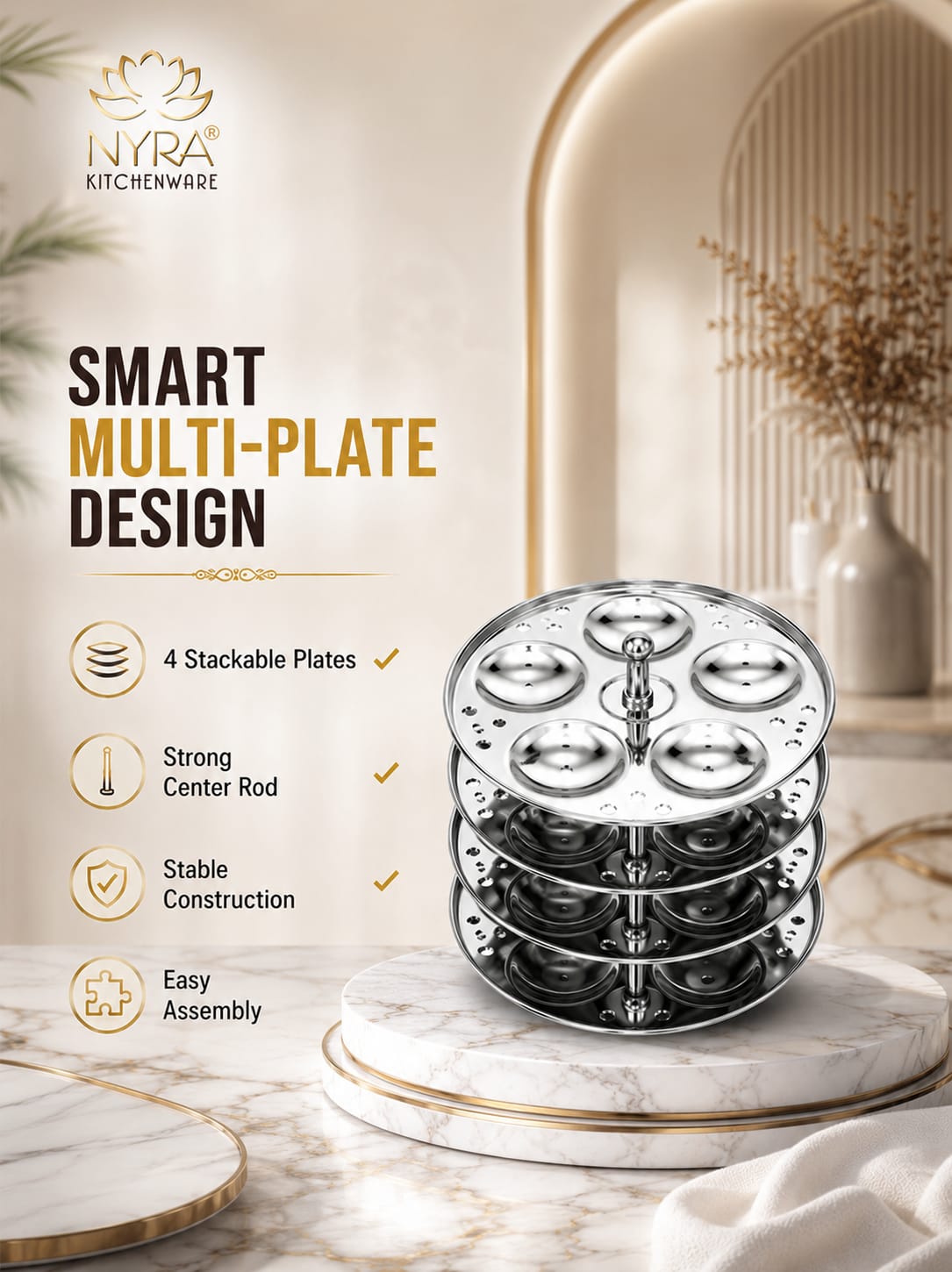 Stainless Steel Mini Idli Maker | Stainless Steel Idli Pot