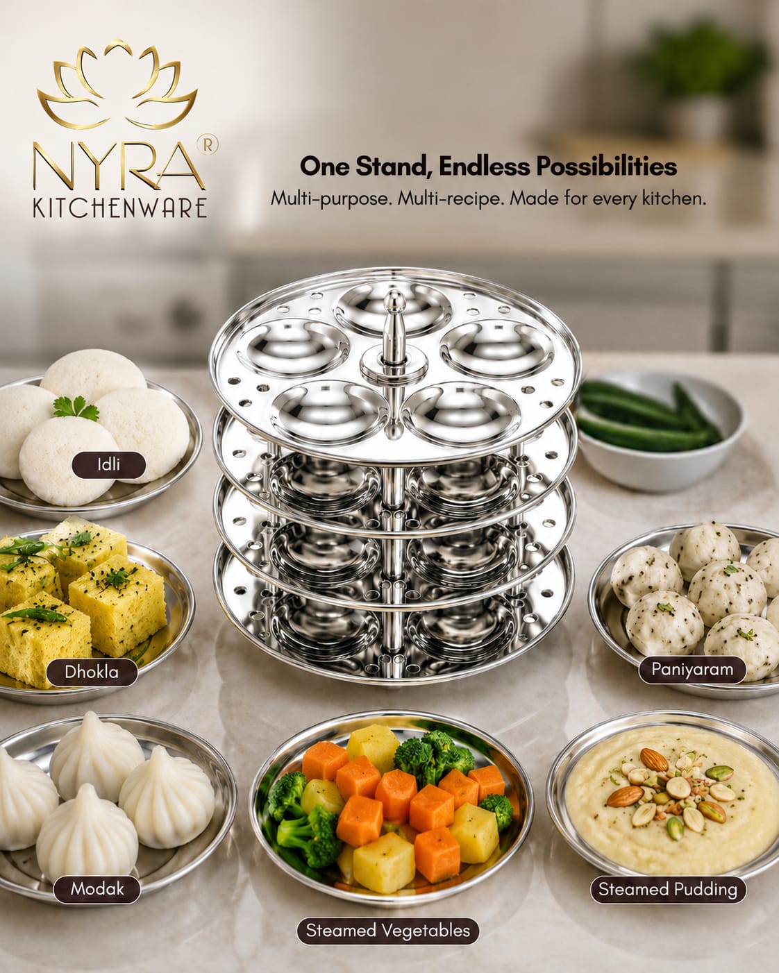 Stainless Steel Mini Idli Maker | Stainless Steel Idli Pot