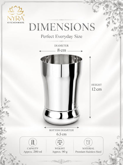 Stainless Steel Glass/Tumbler Set – Premium Quality, Heavy Gauge, 400ML Drinkware Set