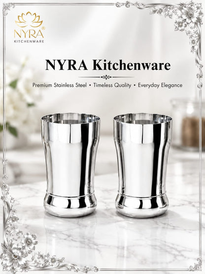Stainless Steel Glass/Tumbler Set – Premium Quality, Heavy Gauge, 400ML Drinkware Set
