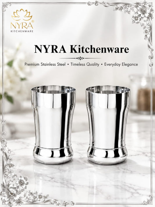 Stainless Steel Glass/Tumbler Set – Premium Quality, Heavy Gauge, 400ML Drinkware Set