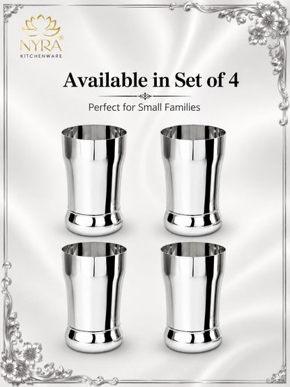 Stainless Steel Glass/Tumbler Set – Premium Quality, Heavy Gauge, 400ML Drinkware Set