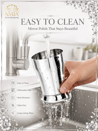 Stainless Steel Glass/Tumbler Set – Premium Quality, Heavy Gauge, 400ML Drinkware Set