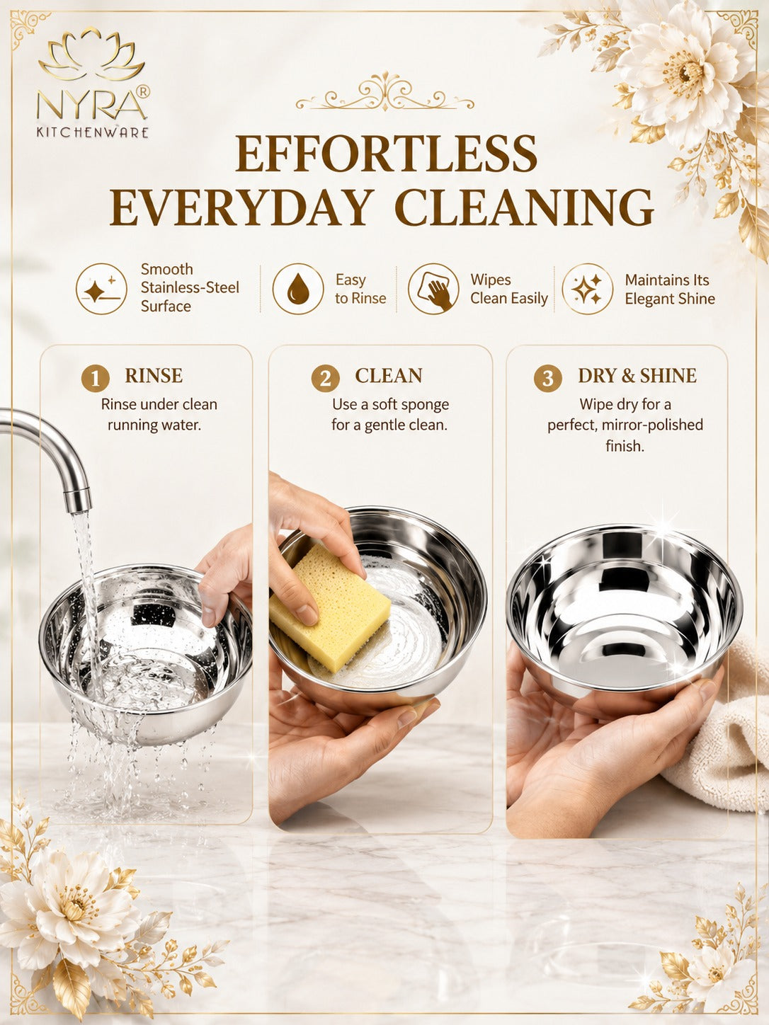 Stainless Steel Bowl Set | Versatile Katori for Desserts, Soups, and Serving