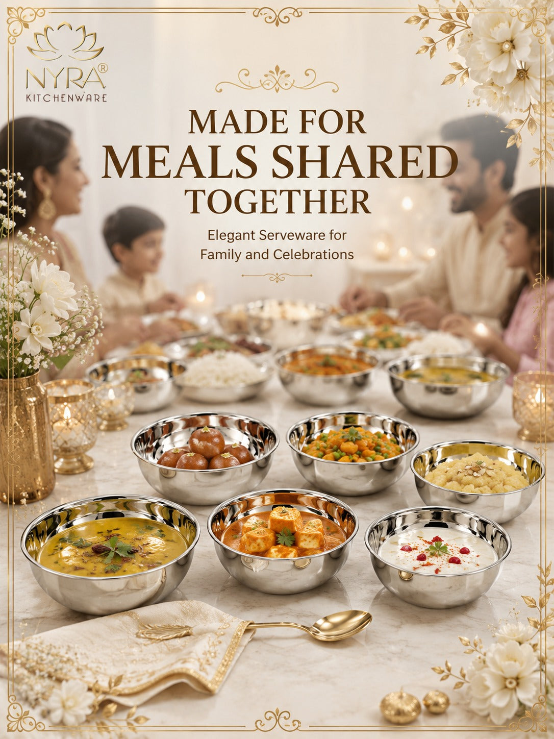 Stainless Steel Bowl Set | Versatile Katori for Desserts, Soups, and Serving