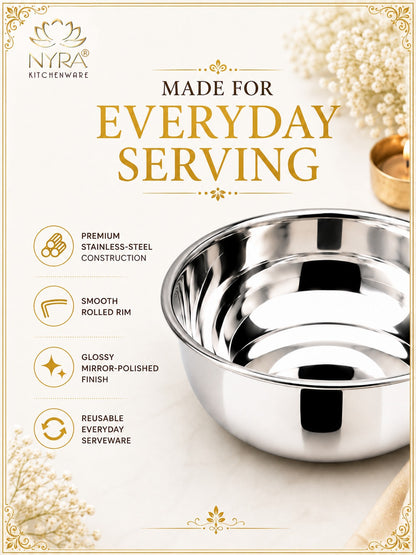 Stainless Steel Bowl Set | Versatile Katori for Desserts, Soups, and Serving
