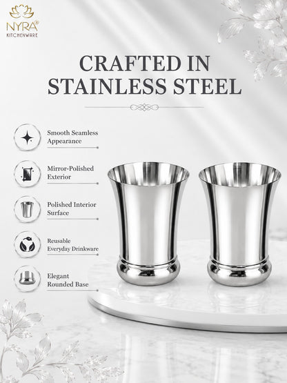 Elegant Stainless Steel Glass Set - Durable Modern Drinkware Set