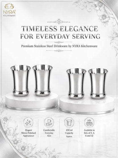 Elegant Stainless Steel Glass Set - Durable Modern Drinkware Set