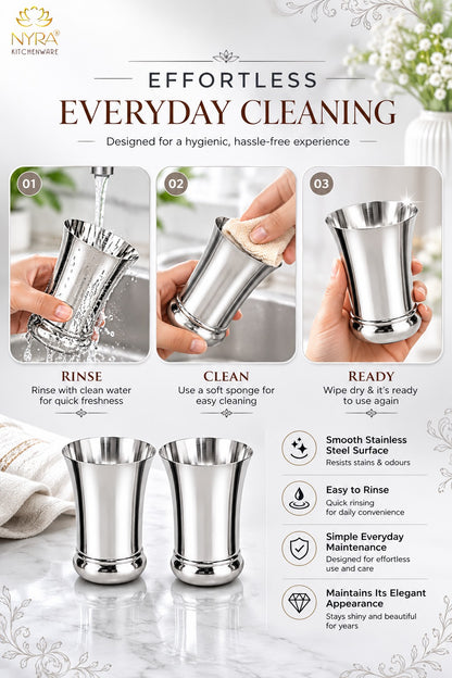 Elegant Stainless Steel Glass Set - Durable Modern Drinkware Set