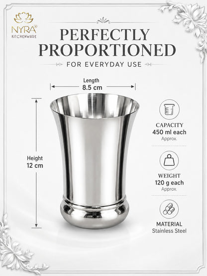Elegant Stainless Steel Glass Set - Durable Modern Drinkware Set