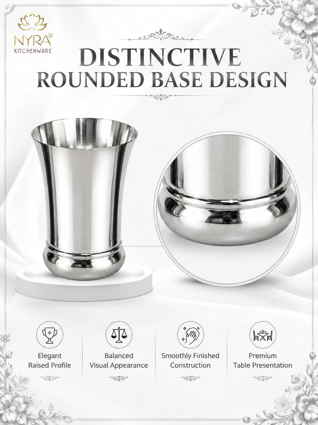 Elegant Stainless Steel Glass Set - Durable Modern Drinkware Set
