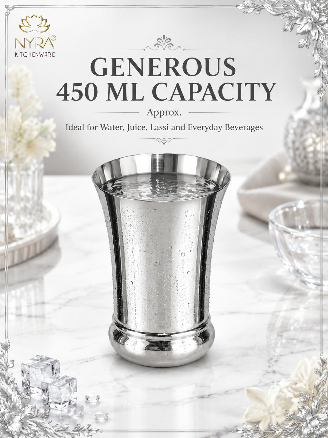 Elegant Stainless Steel Glass Set - Durable Modern Drinkware Set
