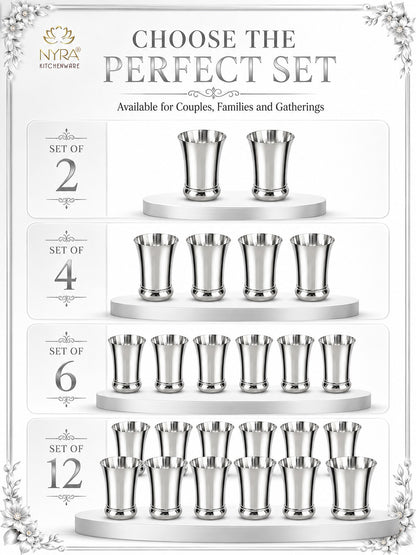 Elegant Stainless Steel Glass Set - Durable Modern Drinkware Set