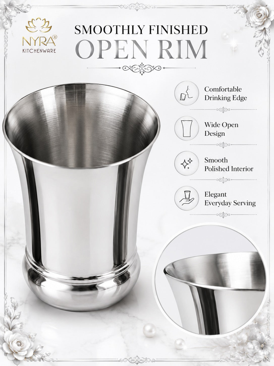 Elegant Stainless Steel Glass Set - Durable Modern Drinkware Set