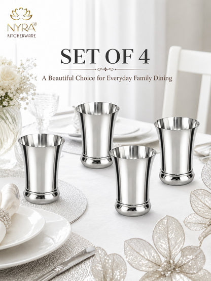 Elegant Stainless Steel Glass Set - Durable Modern Drinkware Set