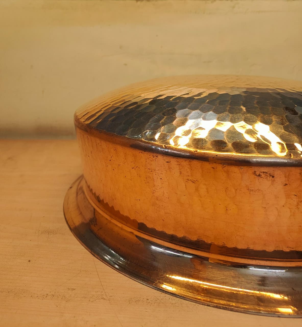 Premium Hammered Copper Lagan/Cooking Pot with Kalai/Tin Coating