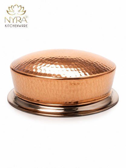 Premium Hammered Copper Lagan/Cooking Pot with Kalai/Tin Coating