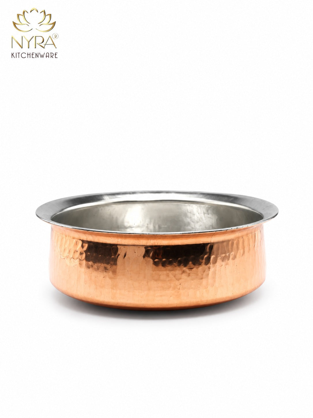 Premium Hammered Copper Lagan/Cooking Pot with Kalai/Tin Coating