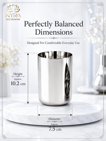 Heavy Gauge Stainless Steel Glass/Tumbler - 400 ML Drinkware Set