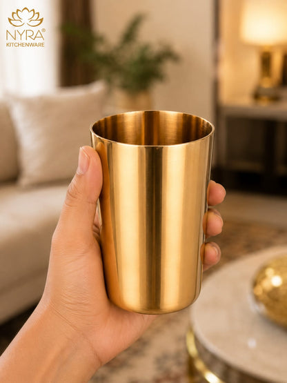 Pure Bronze Water Glass (Kansa / Phool) | Ayurvedic Drinking Tumbler